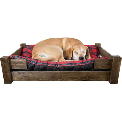 Hundebett Winston XXL Palisander mit Füßen ohne Kissen 100x60x25cm (1/4)