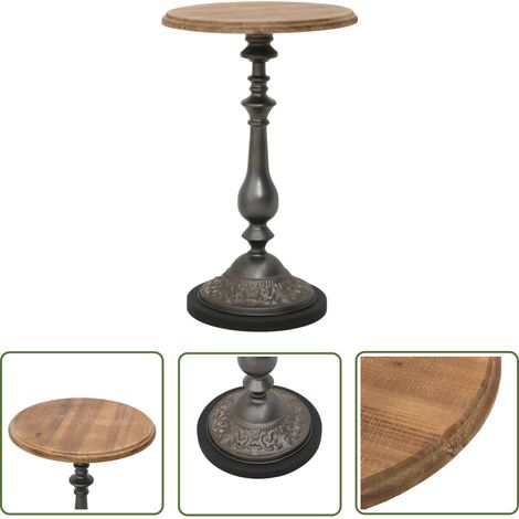 The Living Store Beistelltisch Tannenholz Massiv 40 x 64 cm Braun - Beistelltisch - Wohnzimmer Deko - Holztisch - Tanne - Rustikal (1/5)