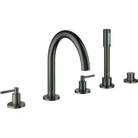 GROHE Combinazione vasca a 5 fori Atrio 29407 FMS maniglia a leva hard graphite spazzolato, 29407AL0