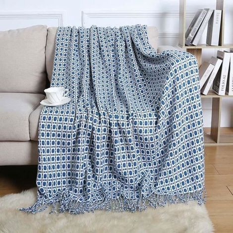1 pièce Couverture imitation cachemire, douceur tactile, style scandinave, 130x240 cm, pour canapé ou lit (1/4)