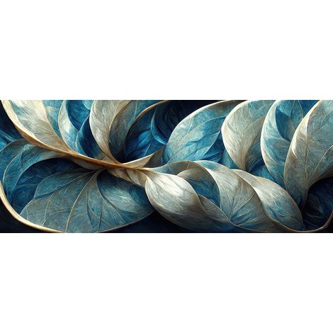 Papier peint panoramique - Feuilles Design 3D - 130 cm x 52 cm (1/2)