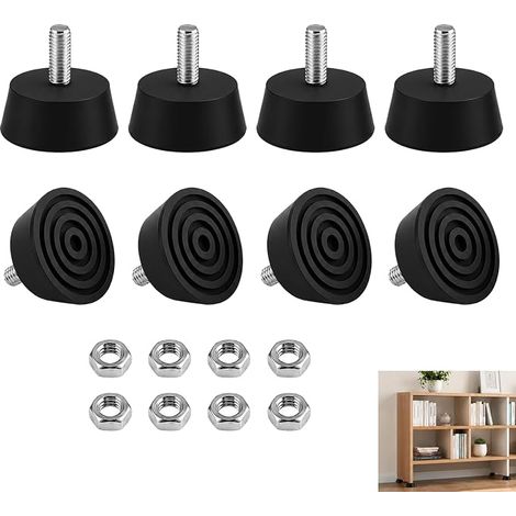 Pied en Caoutchouc pour Meuble, Pieds de Chaise M6 X 32 mm Vis M6, Patins pour Tables, Chaises, CanapéS, Armoires et éTagèRes (1/2)