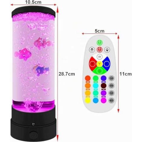 Aquarium Lampe à Lave Poisson LED Lumineuse avec Télécommande Multicolore Sous-Marine Bulle Sous-Marine Lumière Pour cadeaux de décoration à la maison (1/3)