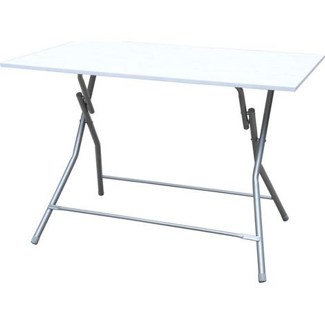 Tavolo Pieghevole 70 x 100 cm Bianco in Metallo e MDF (1/2)