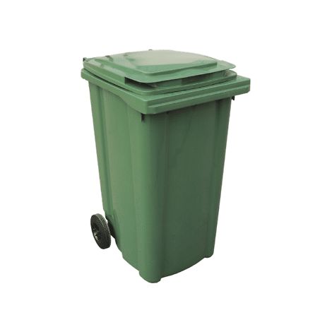 PATTUMIERA BIDONE RACCOLTA DIFFERENZIATA 240 LT NORME EN840 HACCP COPERCHIO VERDE