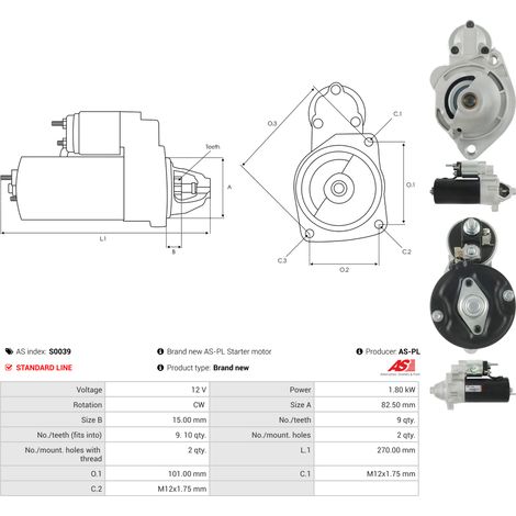 Motor de arranque Skoda VW Passat Audi 80 A4 1.9TDI