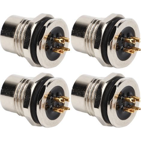 M12 4-core D-type female chassis connector, UV resistant, for sensors, actuators, motors, rail transport (1/4)