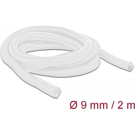 Delock Funda trenzada de cierre automÃ¡tico 2 m x 9 mm, color blanco