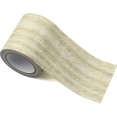 Holzreparaturklebeband – 1 Rolle – Realistische Maserung, Hellgrau – Starker, wasserfester Klebstoff – Für Möbel, Fußböden, Sockelleisten – 8 cm x 4,57 m (1/5)