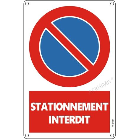 Panneau Stationnement Interdit Aluminium Réfléchissant 20×30 cm Pancarte Interdiction de Stationner Metal Résistant Imperméable Trous Percés (1/4)