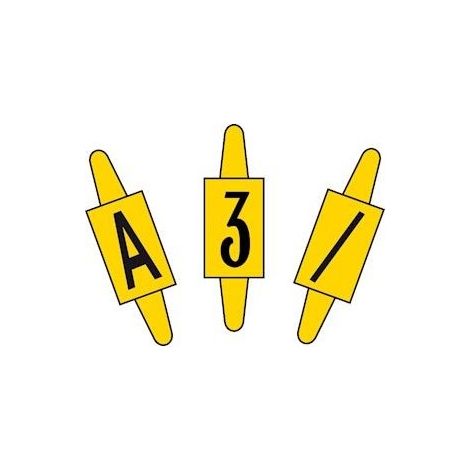 Vignette alu format 23x40mm jaune marquage noir lettre L pour pancarte APR EDF CATU AF-L-J