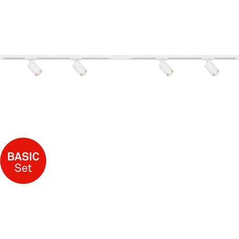 Sistema di binari Briloner Rail, set iniziale, 4x punti GU10, bianco (1/5)