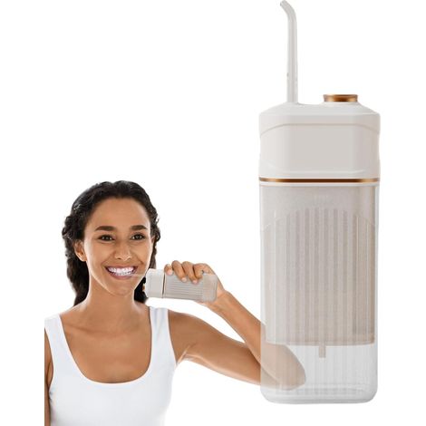 Irrigateur buccal - Nettoyeur dentaire de voyage 200ml, électrique étanche IPX4 avec 3 modes, pour usage quotidien en salle de bain et en voyage (1/5)