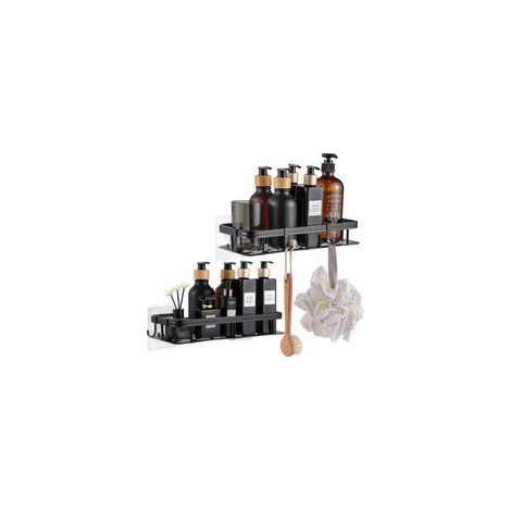30cm Etagere Douche sans Percage,5 Crochets,Etagere De Douche,Etagere Salle De Bain,Serviteurs De Douche,Etagere Rangement,Support Douche,pour Salle (1/5)