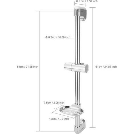 Support Pomme de Douche En Acier inoxydable Douchette Pommeau Barre Fixation HAN7-Ywey