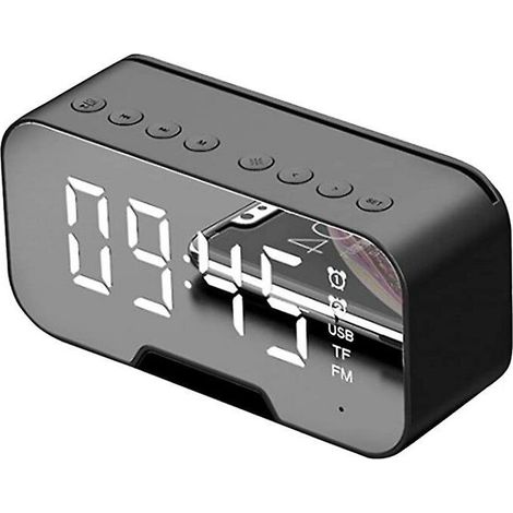 Radio-réveil numérique, Radio Fm avec haut-parleur Bluetooth, Double alarme, Grand écran LED, Lecteur de musique, Support - Noir BLOW (1/5)