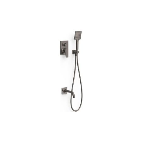Kit mitigeur encastré 2 voies Rapid‑box pour baignoire et douche Project Graphite - TRES 22138007GR