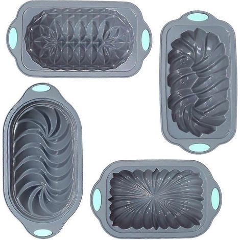 Ensemble de 4 moules à gâteaux antiadhésifs pour toasts, gâteaux et desserts. (1/5)