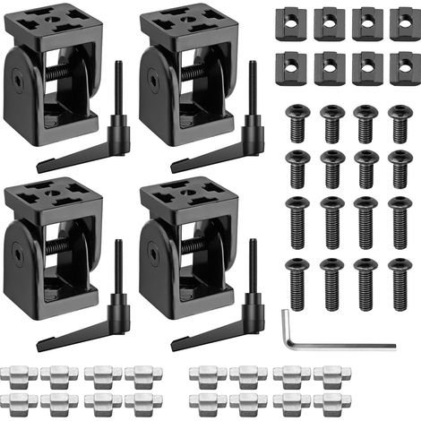 4PCS Connecteur Profilé Aluminium 4040, Noir (1/5)