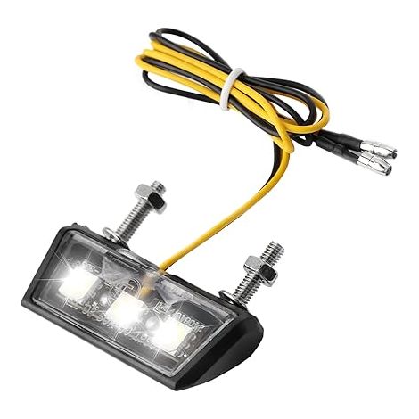 Éclairage Plaque Moto LED 12V Universel Immatriculation avec Lumière 3 SMD Étanche License pour Tous Modèles de Motos y Quads ATV (1/5)