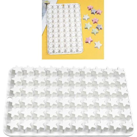 Moule en silicone en forme d'étoile à 60 cavités pour gâteaux, pâtisseries et fondant. (1/4)