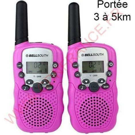 Talkie-Walkie - 22 Canaux - Portée 3 à 5 km - Écran LCD - Rose - Lot de 2 (1/5)