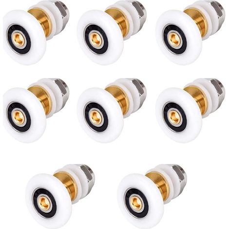 Sollbry 8 juegos de ruedas de repuesto para mampara de ducha, poleas/corredores/ruedas de acero inoxidable de 23 mm para puertas corredizas de baño. (1/4)