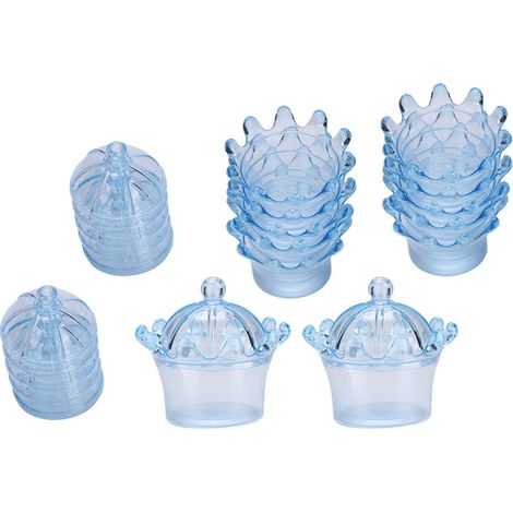 12 Sacs Cadeaux Transparents Couronne Boîte en Plastique pour Bonbons Fête Anniversaire (Bleu) (1/5)
