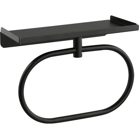 (noir) Anneau porte serviette ovale en acier inoxydable résistant à l'humidité, solution de rangement pour un séchage rapide des serviettes dans différents espaces (1/5)