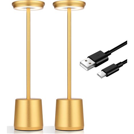 lampes de Table sans fil rechargeables veilleuse à niveaux luminosité lampe intensité variable alimentée par batterie 2 3 2400mAh (1/5)