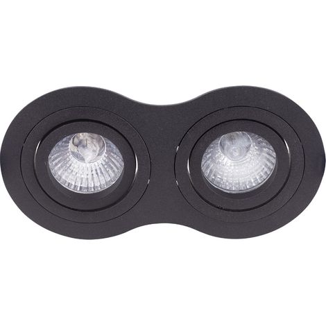 Faretto incasso ovale nero 2xGU10 orientabile 50W (1/4)