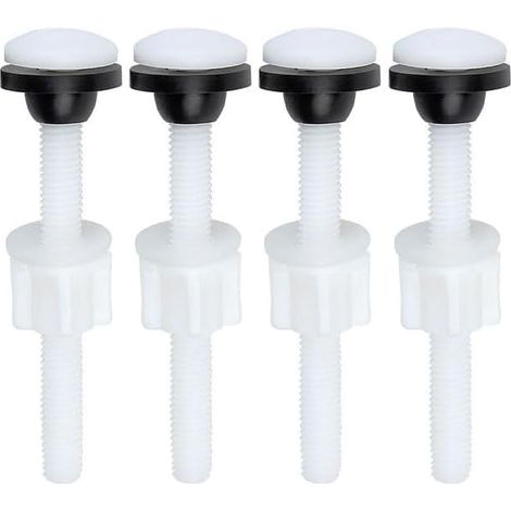 Sollbry 4 pièces kit de boulons d'étanchéité pour réservoir de toilettes, vis de fixation en plastique antirouille, trousse de réparation pour réservoir WC (1/5)