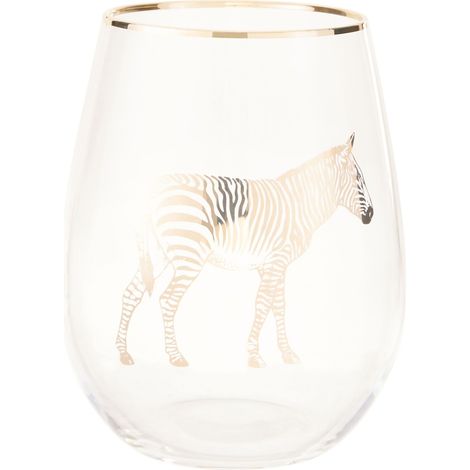 Premier Housewares Zebra Stemless Wine Glass (1/4)