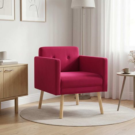 vidaXL Fauteuil d'appoint Bordeaux Velours (1/5)