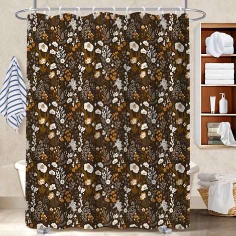 Rideau polyester pour douche 180x180 poids lesté rideau séchage rapide pour les amateurs de déco (1/5)
