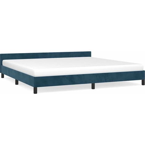 Maison Exclusive - Giroletto senza Materasso Blu Scuro 200x200 cm in Velluto (1/5)