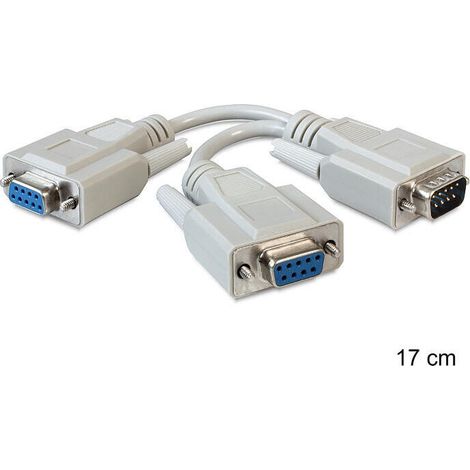 Delock 65403 adaptador d-sub9 - 2x d-sub9 m/h/h 0.17m
