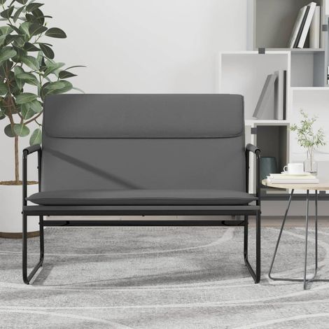 Sitzbank Grau 100x64x80 cm Kunstleder