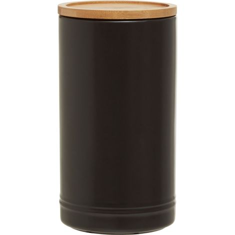 Interiors By Premier Trendy Black Stoneware Canister With Airtight Lid,Functional Storage Jar,Countertop Storage Containers (1/5)