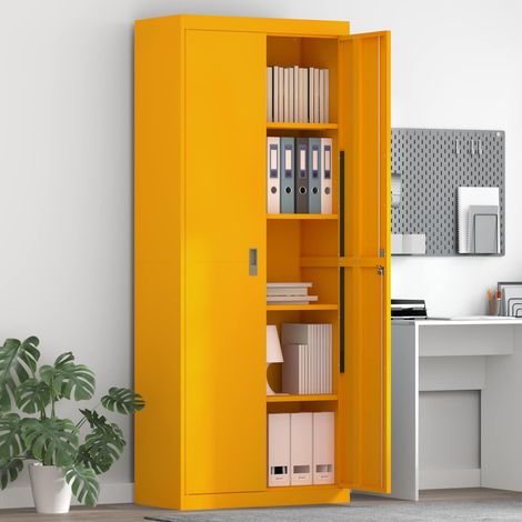 Storage Cabinet Mustard Yellow 80 x 40 x200 cm Steel vidaXL