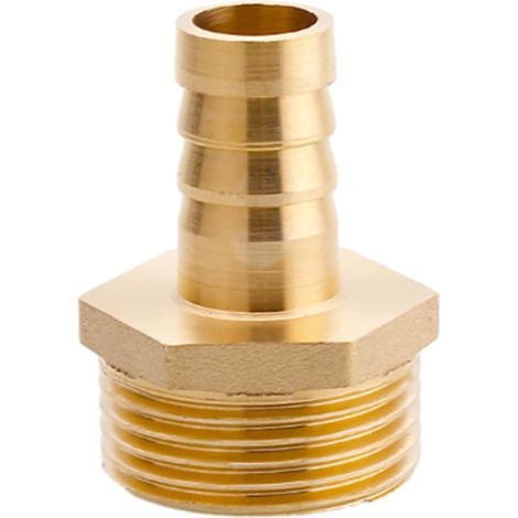 Raccord cannelé en laiton 1/2", filetage femelle, épisseur de métaux, barbillons, raccord tuyau, connecteur adaptateur pour air, eau, huile (épaisseur 8 mm) Filetage Mâle G1 16 MM d'épaisseur (1/5)