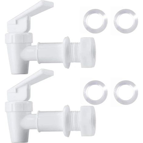 YMYNY Robinet d'eau en plastique sans BPA, robinet d'eau de rechange pour comptoir, seau à eau domestique, système de filtration de refroidisseur d'eau, carafe d'eau (2 blancs) (1/3)