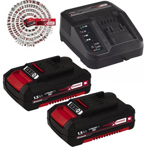 Einhell 18v Power X-Change PXC Starter Kit - 2x 1.5Ah Battery + Charger Ozito (1/5)
