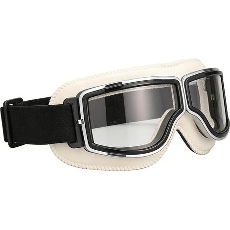 Lunettes de moto pour homme - Protection UV et mousse rembourrée douce - Lunettes de moto avec coussinet doux pour femme - Avec sangle antidérapante pour homme et femme (1/5)
