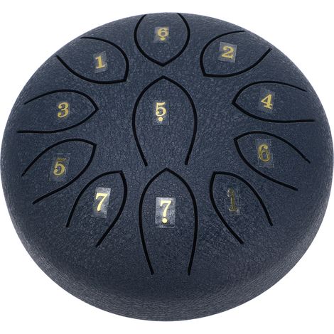 Tambour de pluie 6 pouces 11 tons, aspect élégant, en acier au carbone, percussion bleue (1/5)