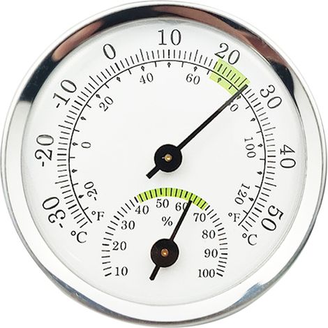 Thermometre Hygrometre Analogique - Boitier Alliage D'aluminium - Mesure Temperature Et Humidite - Usage Interieur Et Exterieur - 1 Unite (1/5)