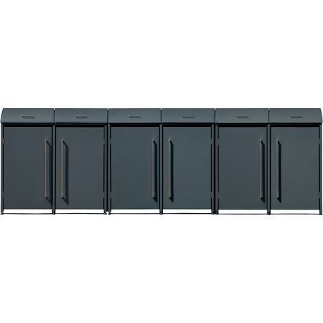 Westmann Metall Mülltonnenbox Moderna 6  6x240 L  Anthrazit  83x417x135 cm