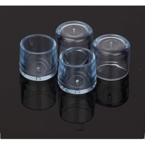 Lot de 4 protections de sol pour pieds de chaise, en silicone transparent, pour meubles de table et de table (taille L). (1/5)
