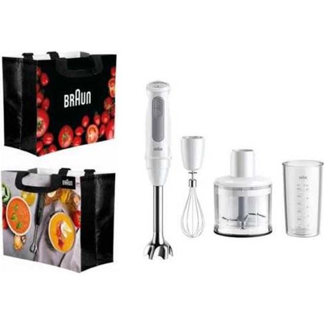 Batidora MQ50236MWH 1000W + Accesorios + Bolsa Blanco BRAUN