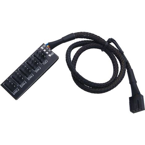1 adaptateur de ventilateur PWM, câble en nylon 40 cm, 4 ports, contrôle de vitesse précis, compatible cartes mères (1/5)